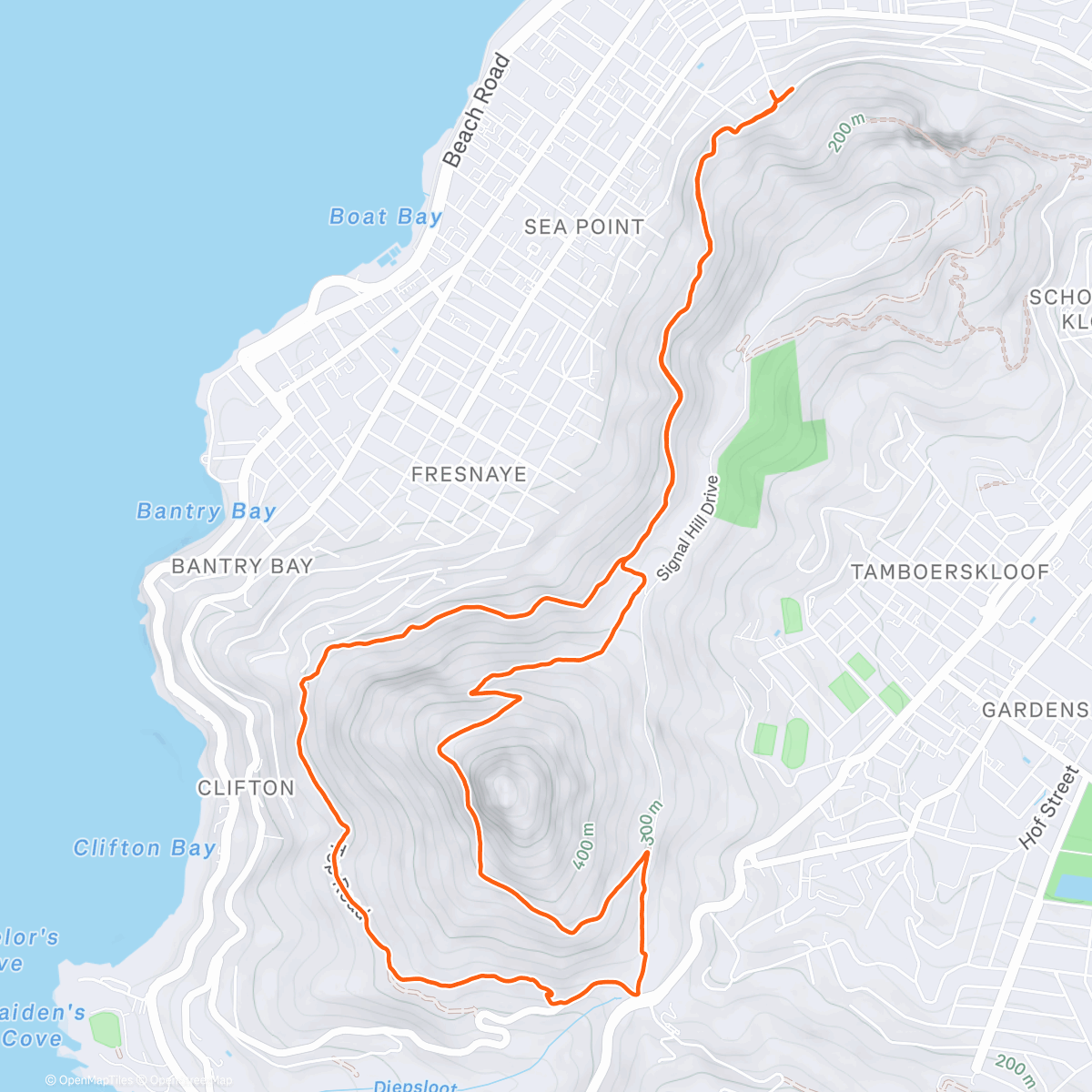Map of the activity, Around Lion’s Head
