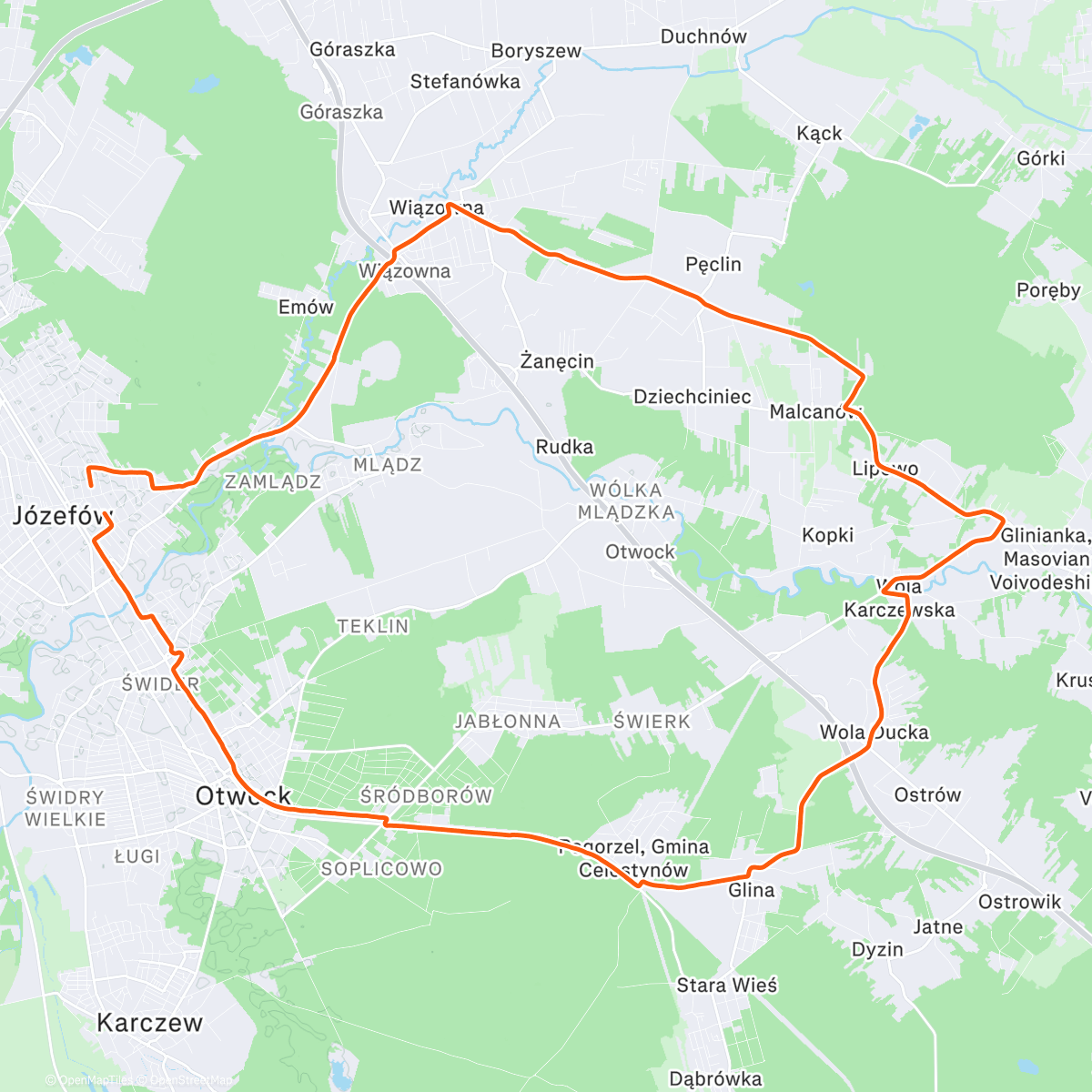 Map of the activity, Błotko otwockie