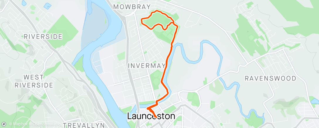 Map of the activity, Anzac Day Fartlek