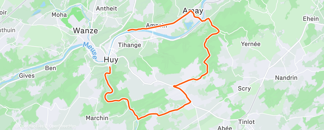 Map of the activity, Sortie vélo le matin