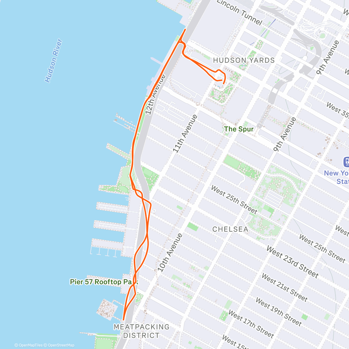 Map of the activity, 5K Outside