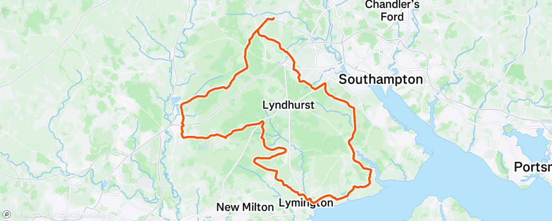 Map of the activity, New Forest spin with David and Trevor