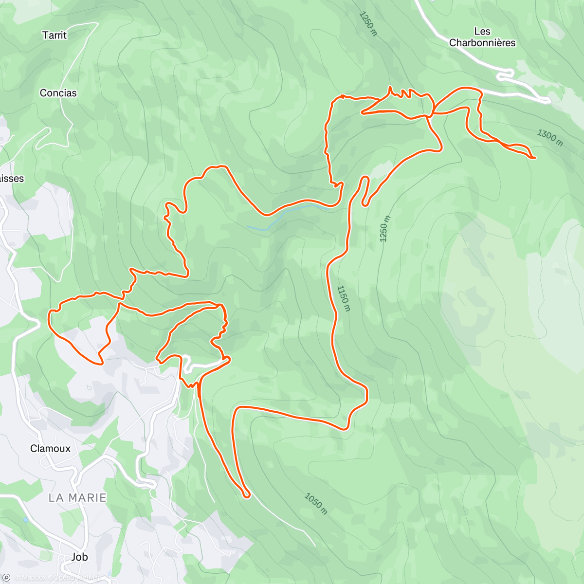 Map of the activity, Sortie en VTT électrique dans l'après-midi