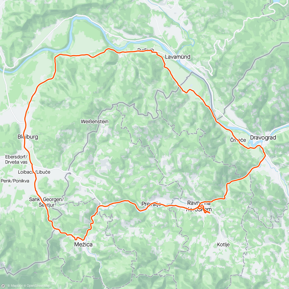 Map of the activity, Col de Reht