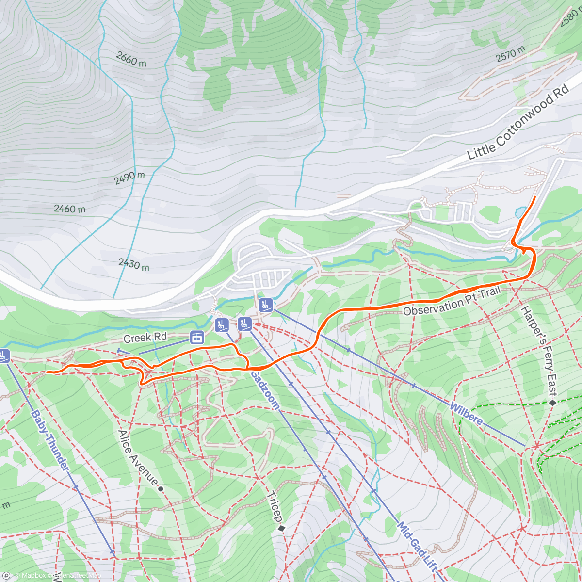 Map of the activity, Afternoon Hike