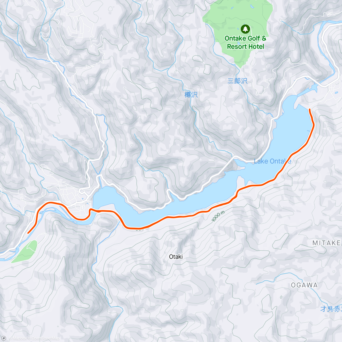 Map of the activity, FulGaz - Around Lake Ontake: ~30’ easy, because I’ve earned it.