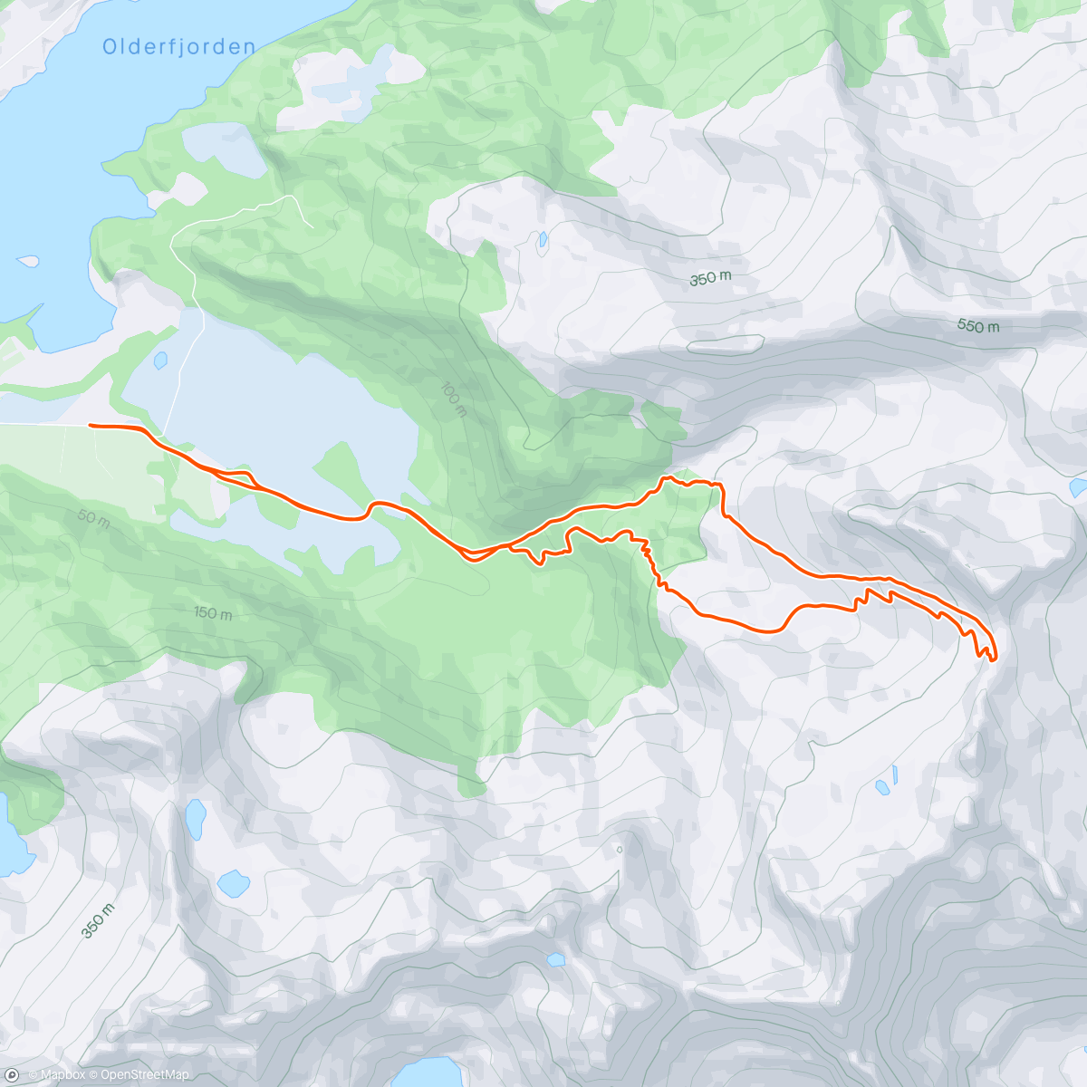 Map of the activity, Rando oppi Småtindan fra Olderfjord i nydelig ettermiddagssol!