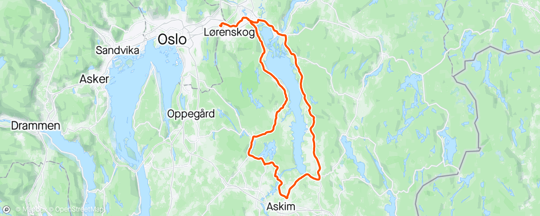 アクティビティ「P&P: Øyern rundt」の地図