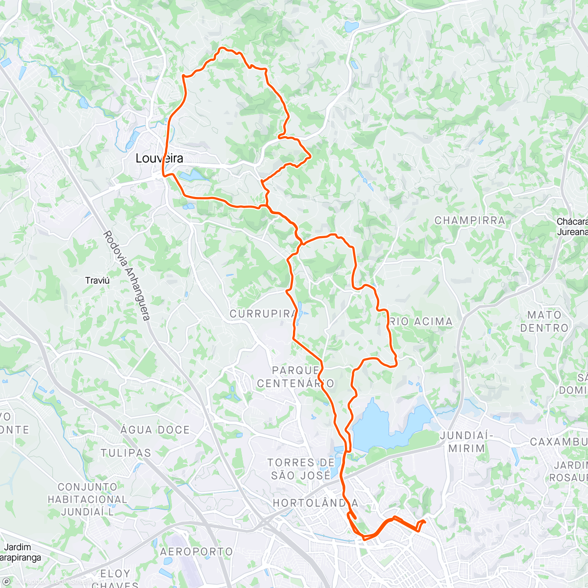 Map of the activity, Pedal Páscoa!! 4000x subida Alpes x louveira x Micheletto x Bica x Abadia x Santa Elisa !!