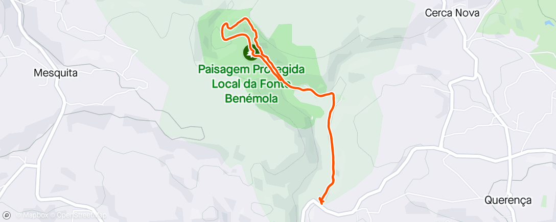 Map of the activity, Passeio vespertino