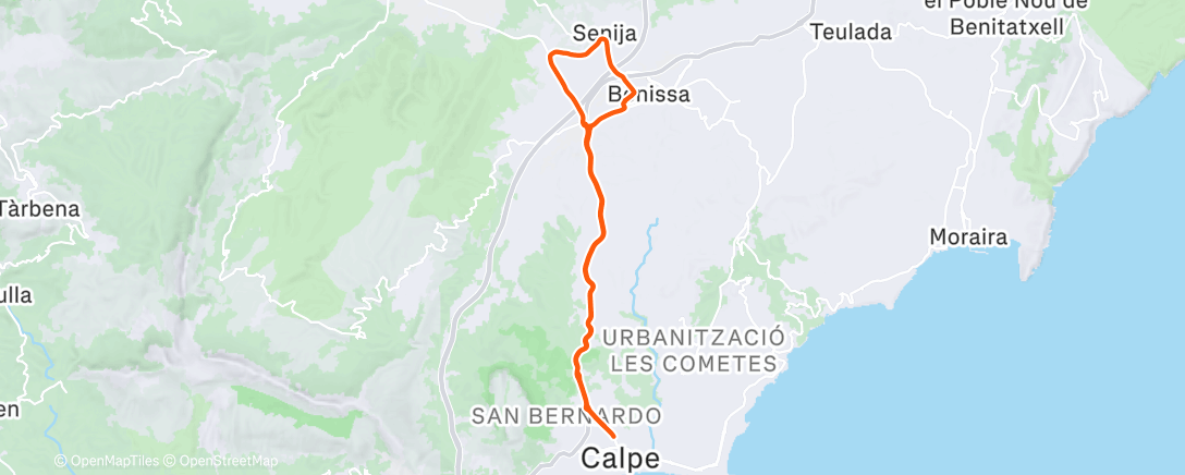 Map of the activity, Lunch Ride