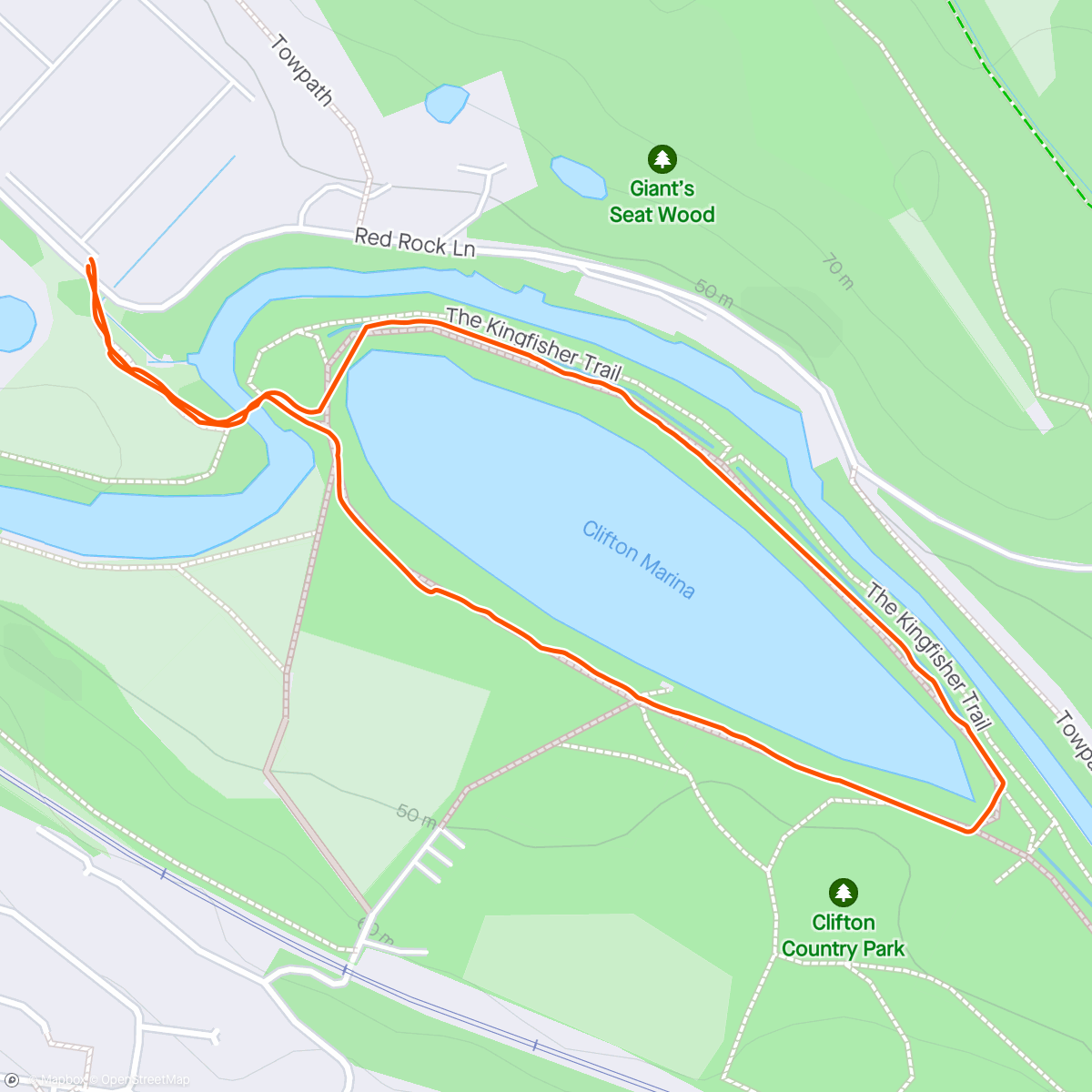 Map of the activity, 🐶 mooch round Clifton Marina