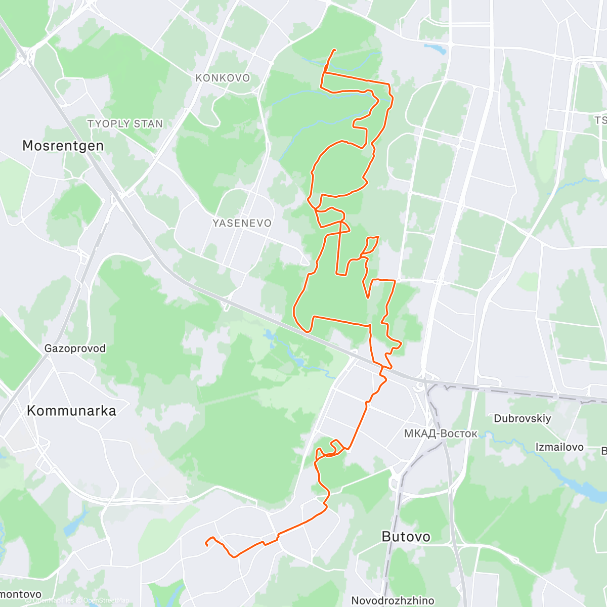 Mappa dell'attività Зимний вечер в Битце