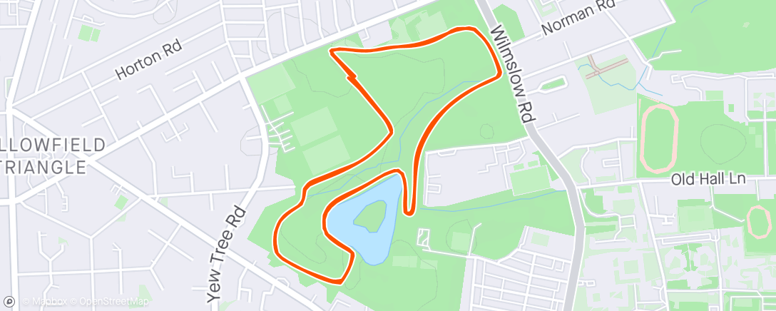 Map of the activity, South Manchester Parkrun