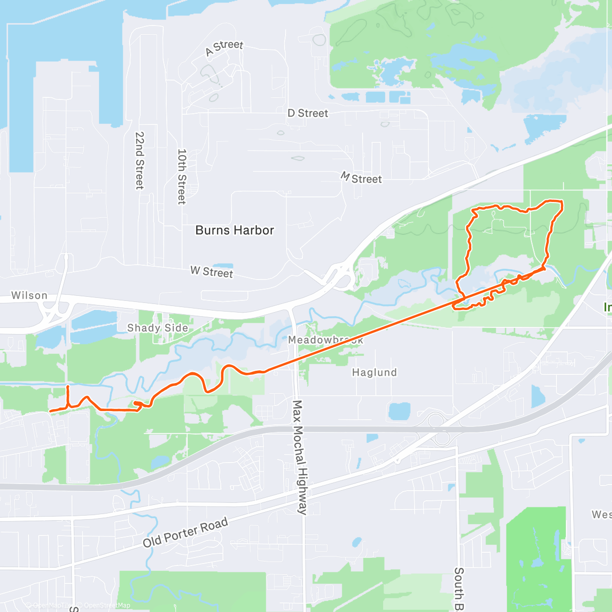 Map of the activity, Marquette Greenway and Little Cal Trail