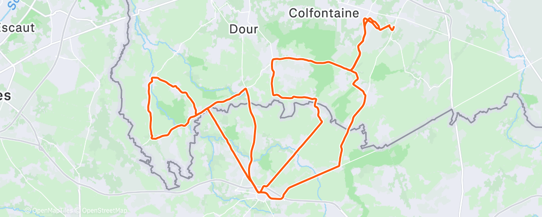 Map of the activity, Sortie vélo le midi
