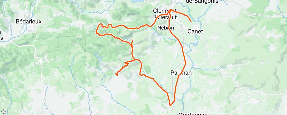 Map of the activity, Sortie vélo le matin