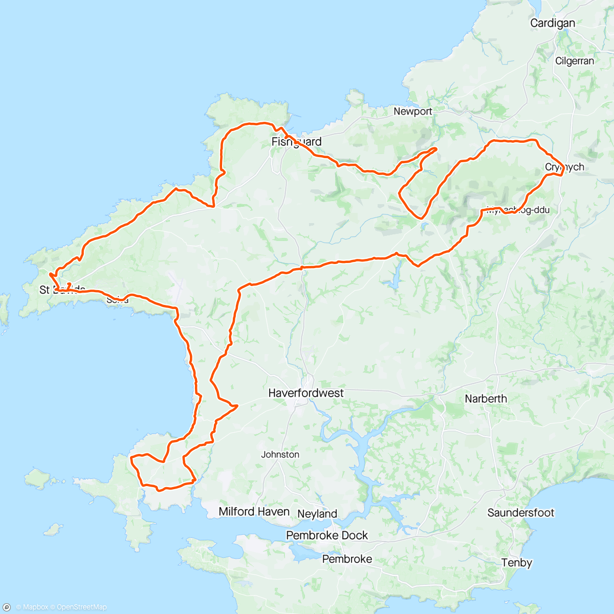 Map of the activity, Tour of pembs 24