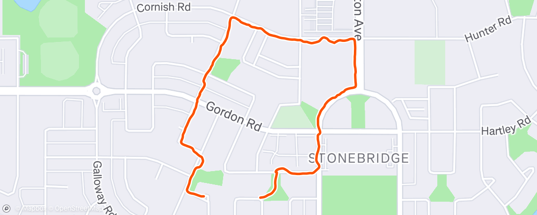 Map of the activity, Evening Walk