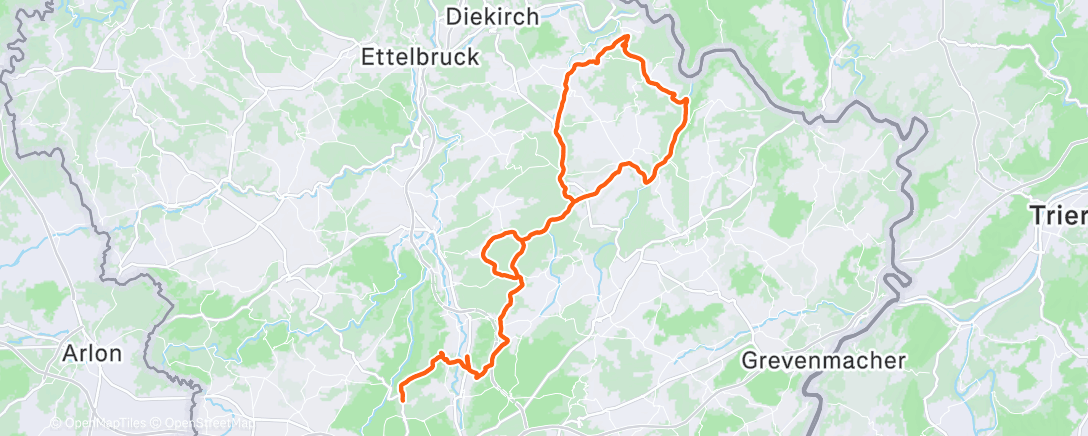 Map of the activity, Lunch Ride