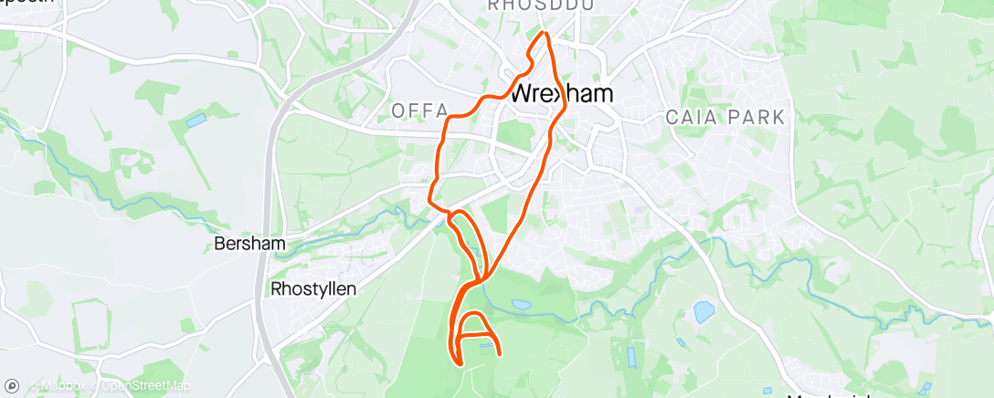 Map of the activity, ParkRun + To + Back