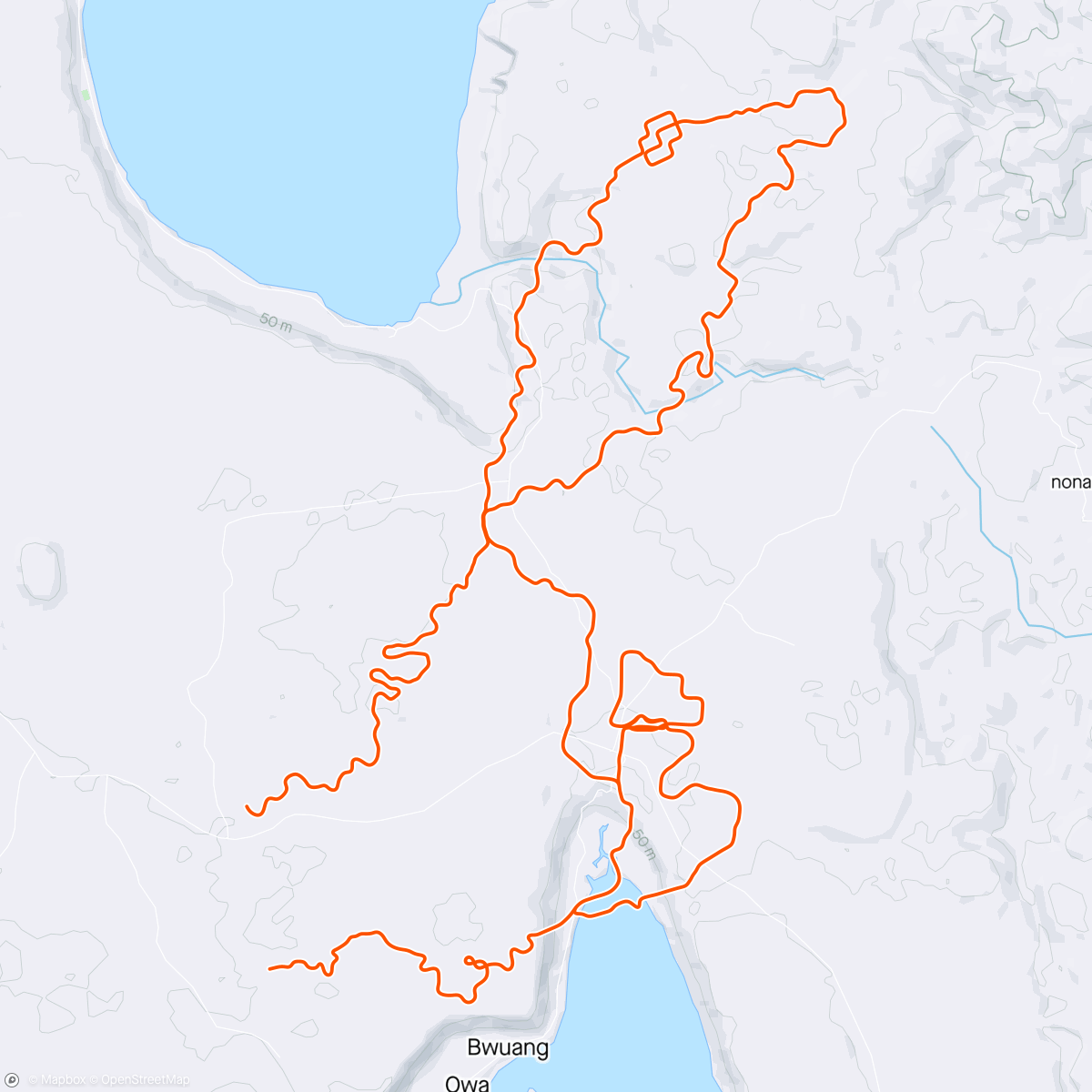 Map of the activity, Zwift - Foundation in Makuri Islands