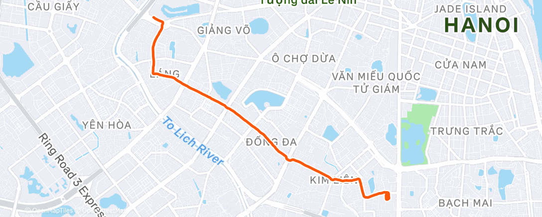 Map of the activity, Lunch Run