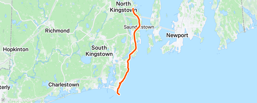Map of the activity, Beach Ride # 1 w Mike n Vee