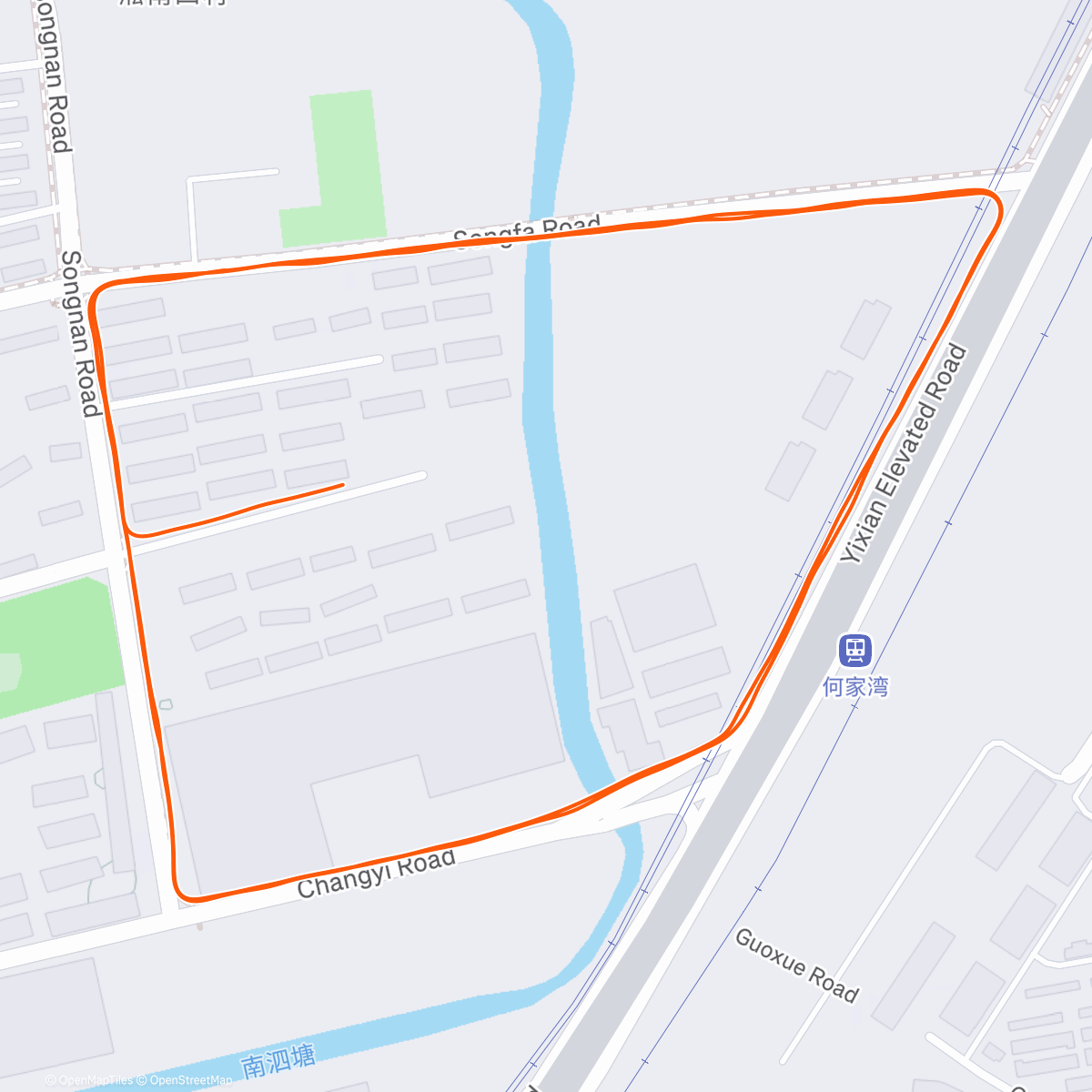 Map of the activity, 太久没跑步了