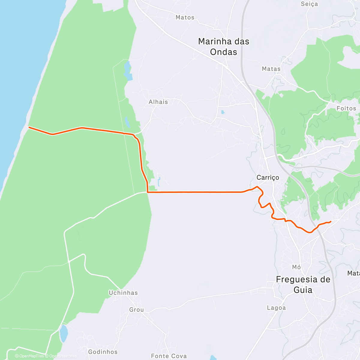 Map of the activity, Casa ➡️ Praia Osso da Baleia 🌊