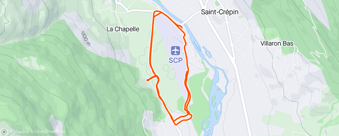 Map of the activity, Utility run and bike