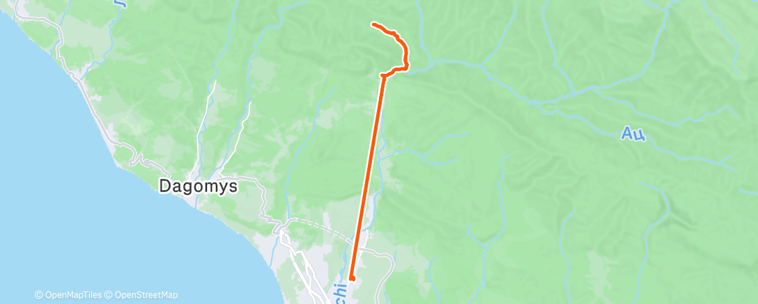 Map of the activity, Полуденный забег