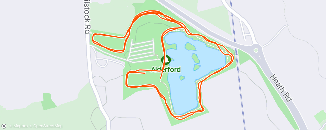 Mapa da atividade, Alderford Lake parkrun