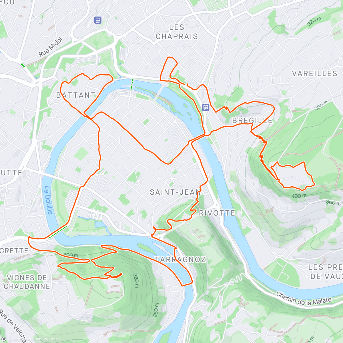 Mappa dell'attività Trail en soirée