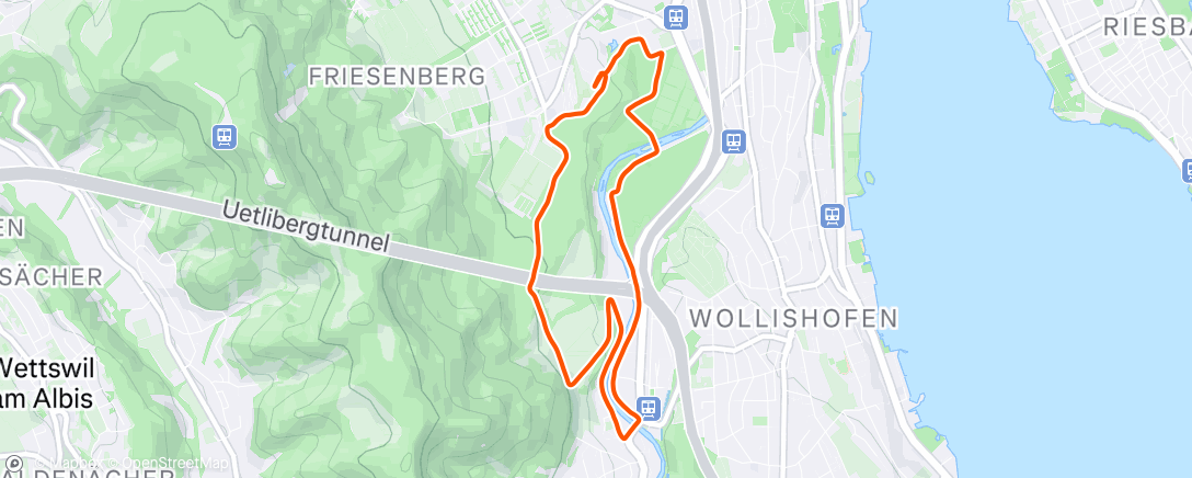 Map of the activity, Afternoon Run