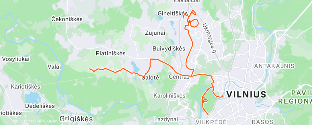 Map of the activity, Morning Run