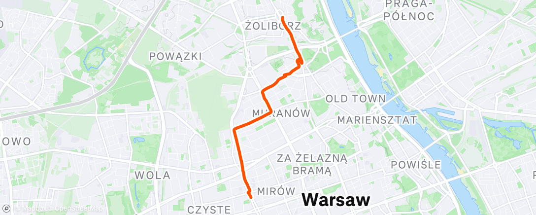 Map of the activity, Evening Ride