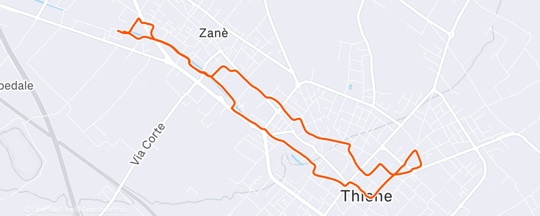 Map of the activity, Corsetta di Natale RTZ