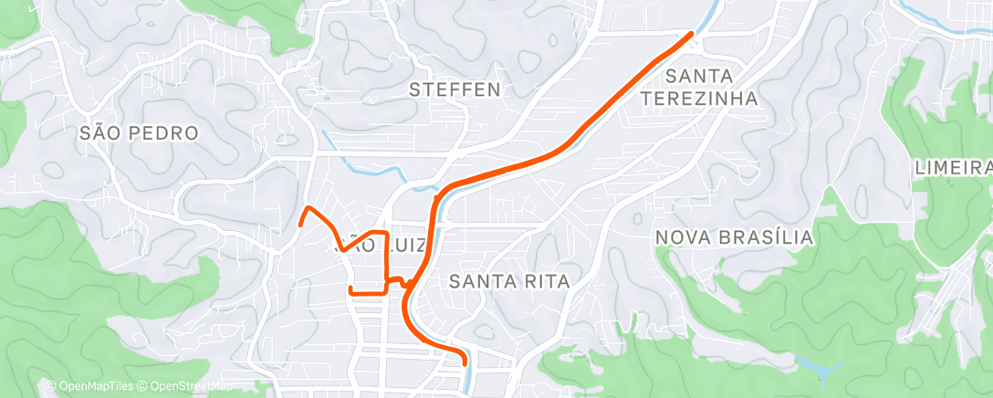 Map of the activity, Pedalada ao entardecer