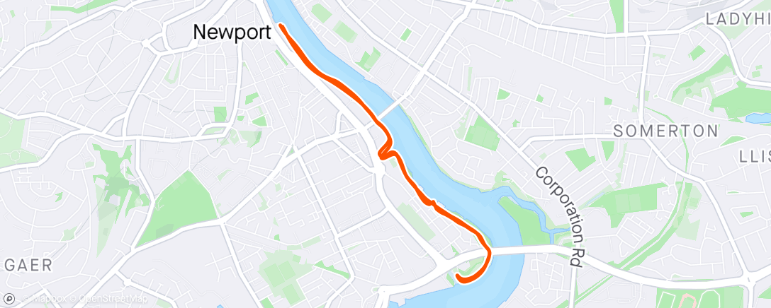 Map of the activity, Riverfront Parkrun