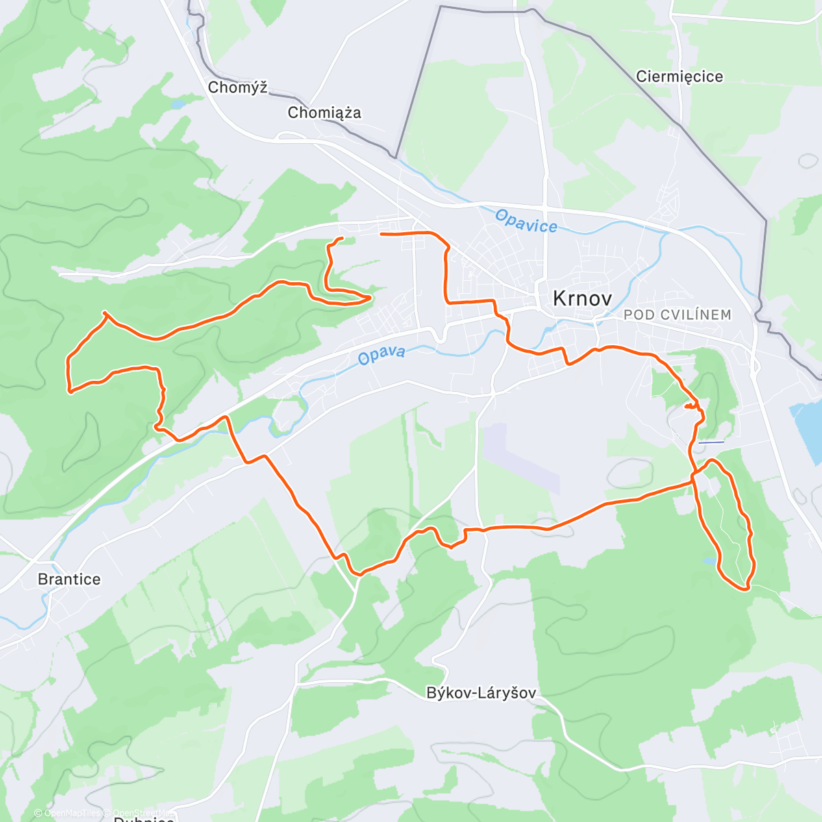 Карта физической активности (S Luckou kolem komína)