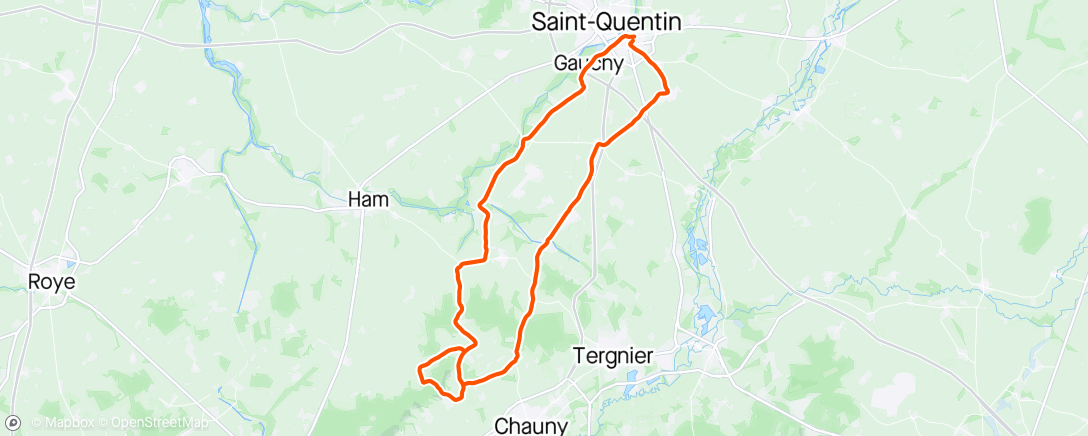 Map of the activity, Route solo sous le soleil