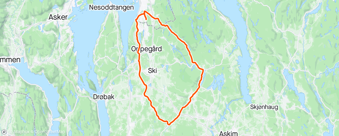 Map of the activity, Hvervenbukta - Kroer - Elvestad - Ytre Enebakk