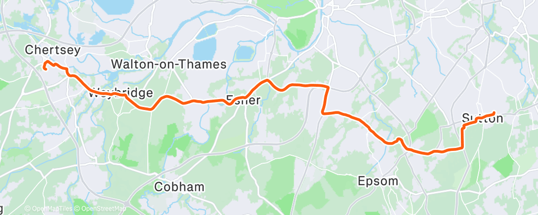 Map of the activity, Evening Ride