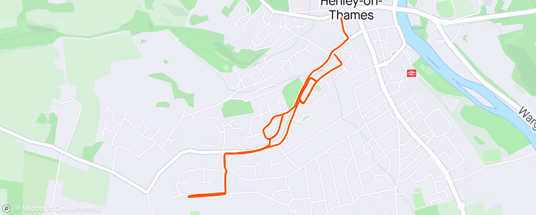 Map of the activity, Intervals with Run Henley