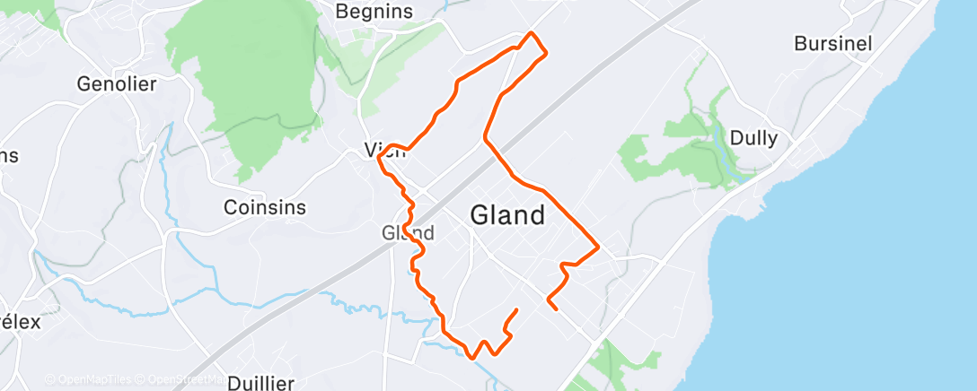 Map of the activity, 🏃🏻‍♂️ Boucle Gland - Vich