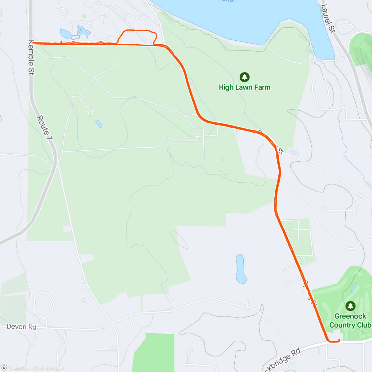 Map of the activity, Day 18, Walk #22, Lee, MA