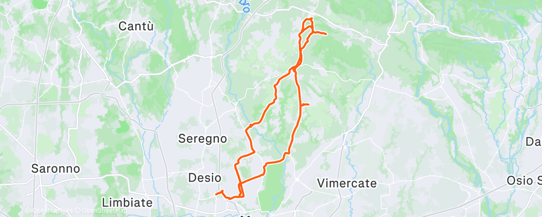 Карта физической активности (Sirtori da Viganò e Sirtori da Barzanò + Lissolo da Sirtori)