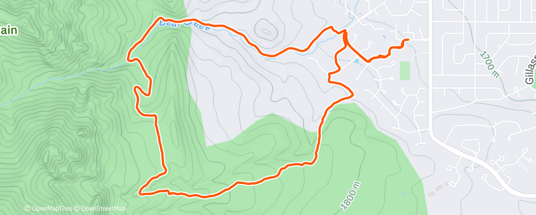 Map of the activity, Evening Trail Run