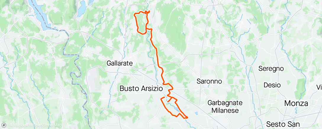 Map of the activity, Lunch Ride